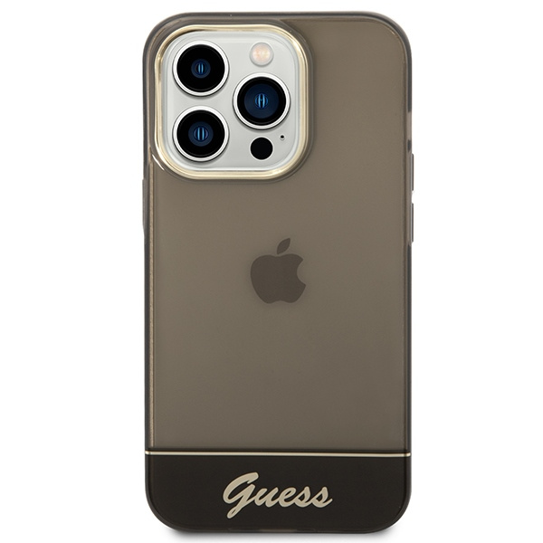 Kryt Guess GUHCP14LHGCOK Apple iPhone 14 Pro black hardcase Translucent