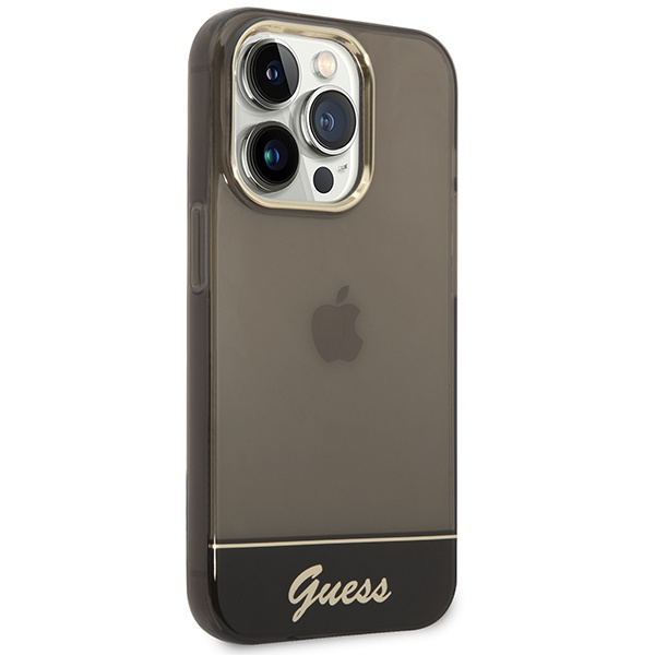 Kryt Guess GUHCP14LHGCOK Apple iPhone 14 Pro black hardcase Translucent