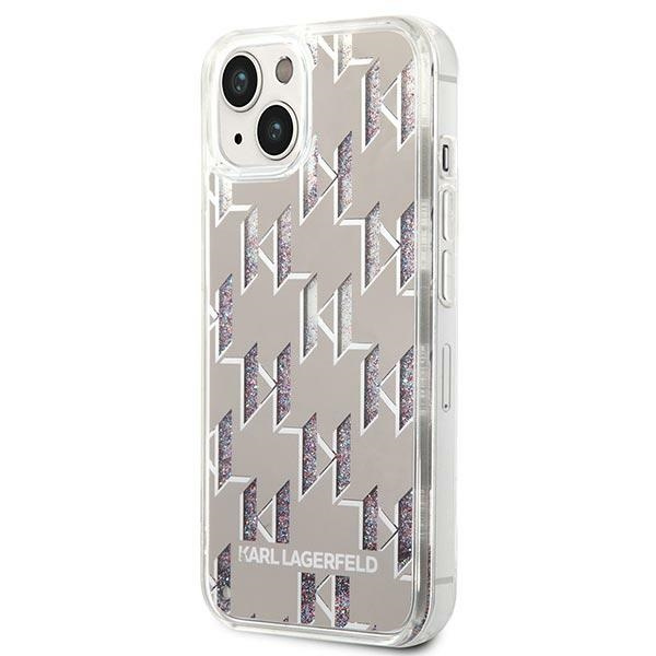 Kryt Karl Lagerfeld KLHCP14MLMNMS Apple iPhone 14 Plus / 15 Plus hardcase silver Liquid Glitter Monogram