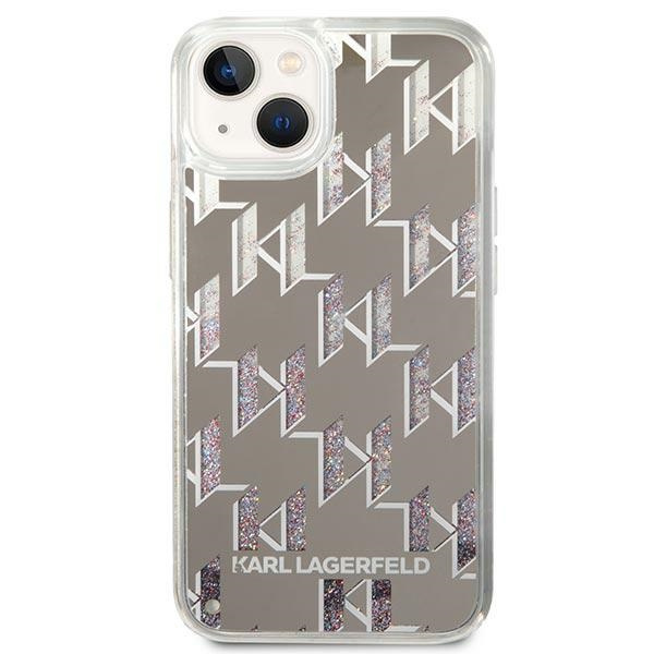Kryt Karl Lagerfeld KLHCP14MLMNMS Apple iPhone 14 Plus / 15 Plus hardcase silver Liquid Glitter Monogram
