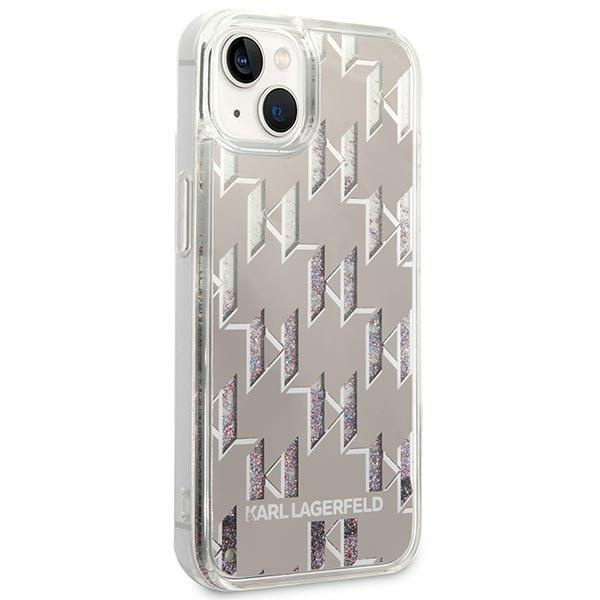 Kryt Karl Lagerfeld KLHCP14MLMNMS Apple iPhone 14 Plus / 15 Plus hardcase silver Liquid Glitter Monogram