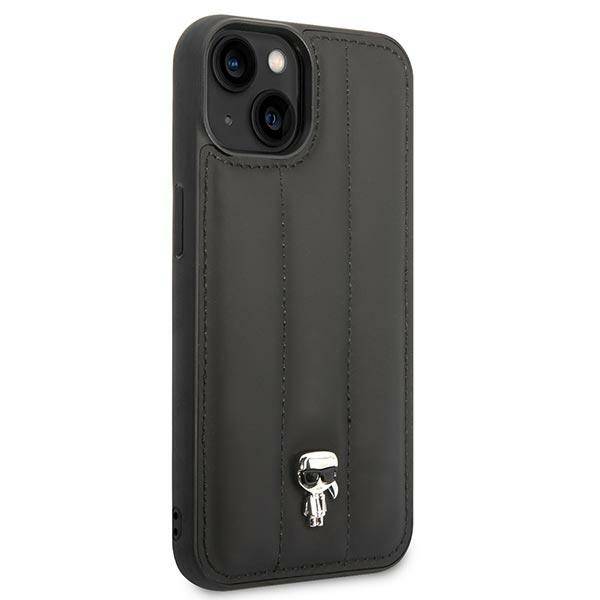 Kryt Karl Lagerfeld KLHCP14MPSQPK Apple iPhone 14 Plus / 15 Plus hardcase black Puffy Ikonik Pin