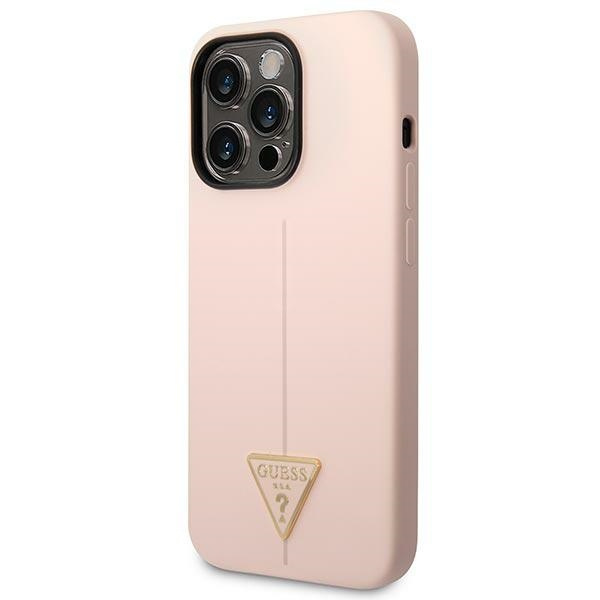 Kryt Guess GUHCP14LSLTGP Apple iPhone 14 Pro pink hardcase Silicone Triangle