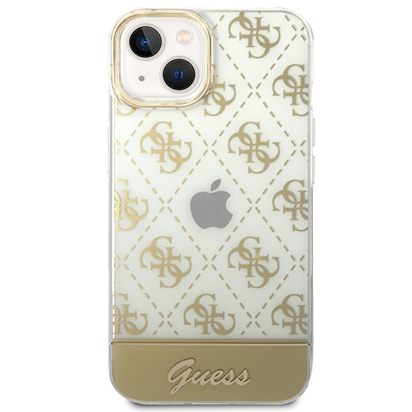 Kryt Guess GUHCP14MHG4MHG Apple iPhone 14 Plus / 15 Plus gold hardcase 4G Pattern Script