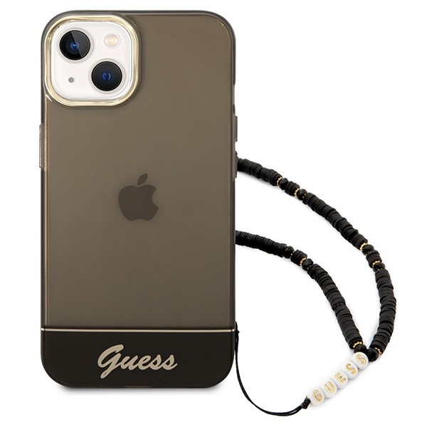 Kryt Guess GUHCP14MHGCOHK Apple iPhone 14 Plus / 15 Plus black hardcase Translucent Pearl Strap