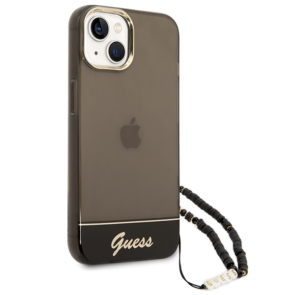 Kryt Guess GUHCP14MHGCOHK Apple iPhone 14 Plus / 15 Plus black hardcase Translucent Pearl Strap