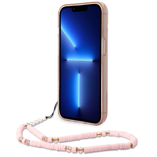 Kryt Guess GUHCP14MHGCOHP Apple iPhone 14 Plus / 15 Plus pink hardcase Translucent Pearl Strap