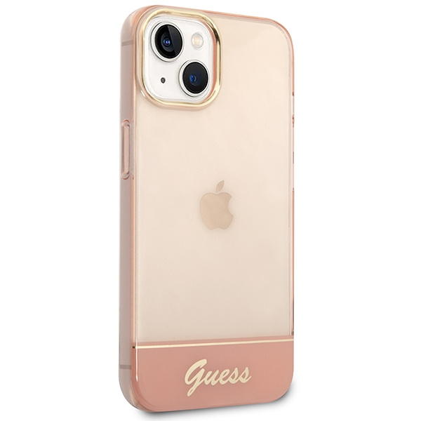 Kryt Guess GUHCP14MHGCOP Apple iPhone 14 Plus / 15 Plus pink hardcase Translucent