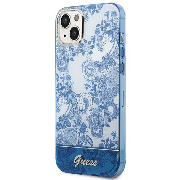 Kryt Guess GUHCP14MHGPLHB Apple iPhone 14 Plus / 15 Plus blue hardcase Porcelain Collection
