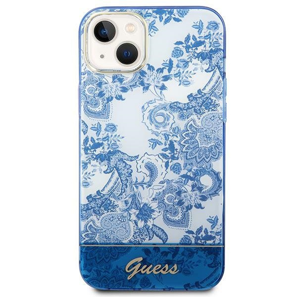 Kryt Guess GUHCP14MHGPLHB Apple iPhone 14 Plus / 15 Plus blue hardcase Porcelain Collection
