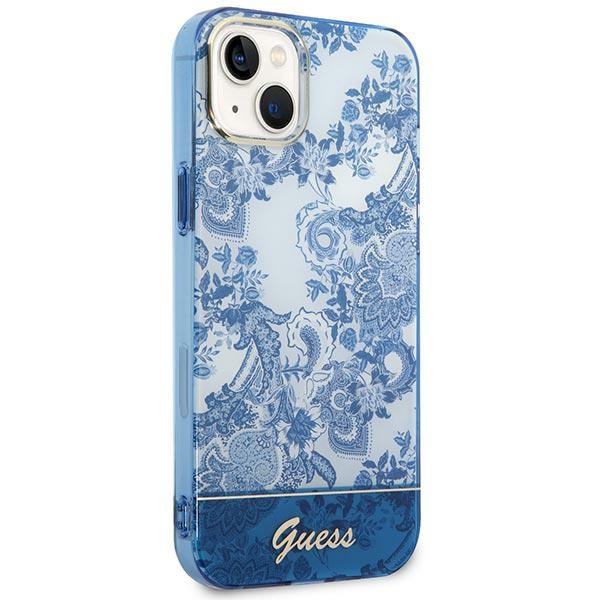 Kryt Guess GUHCP14MHGPLHB Apple iPhone 14 Plus / 15 Plus blue hardcase Porcelain Collection