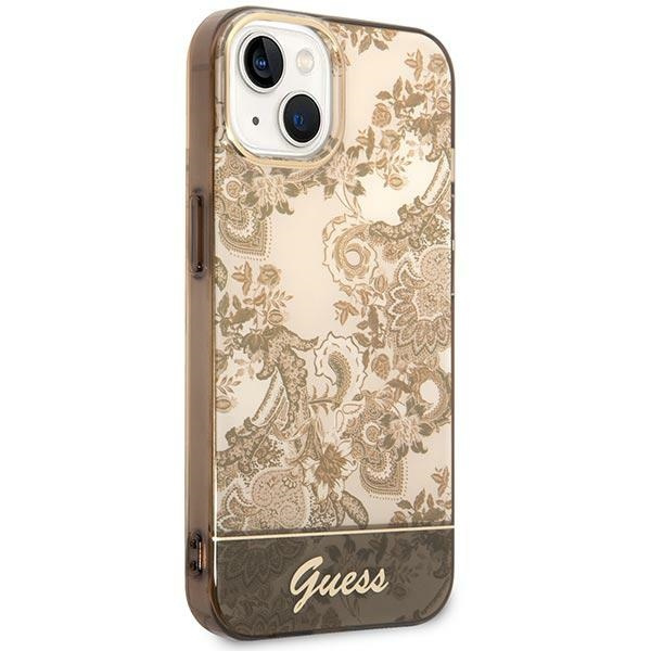 Kryt Guess GUHCP14MHGPLHC Apple iPhone 14 Plus / 15 Plus ochre hardcase Porcelain Collection