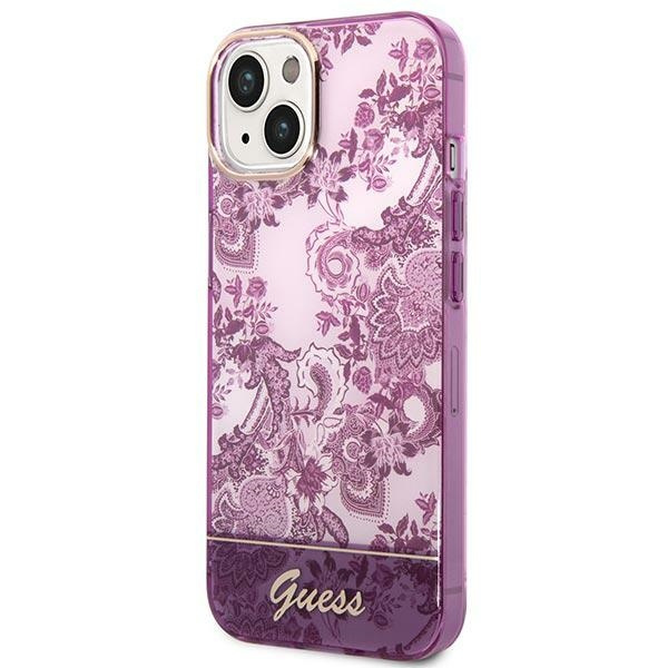 Kryt Guess GUHCP14MHGPLHF Apple iPhone 14 Plus / 15 Plus fuschia hardcase Porcelain Collection