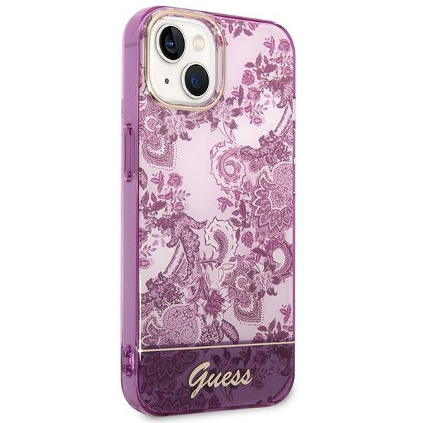 Kryt Guess GUHCP14MHGPLHF Apple iPhone 14 Plus / 15 Plus fuschia hardcase Porcelain Collection