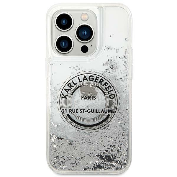 Kryt Karl Lagerfeld KLHCP14XLCRSGRS Apple iPhone 14 Pro Max silver hardcase Liquid Glitter RSG