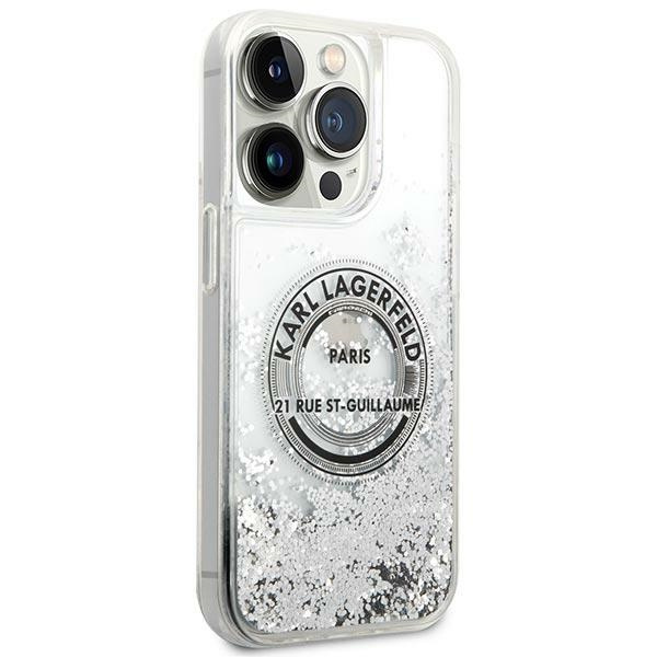 Kryt Karl Lagerfeld KLHCP14XLCRSGRS Apple iPhone 14 Pro Max silver hardcase Liquid Glitter RSG