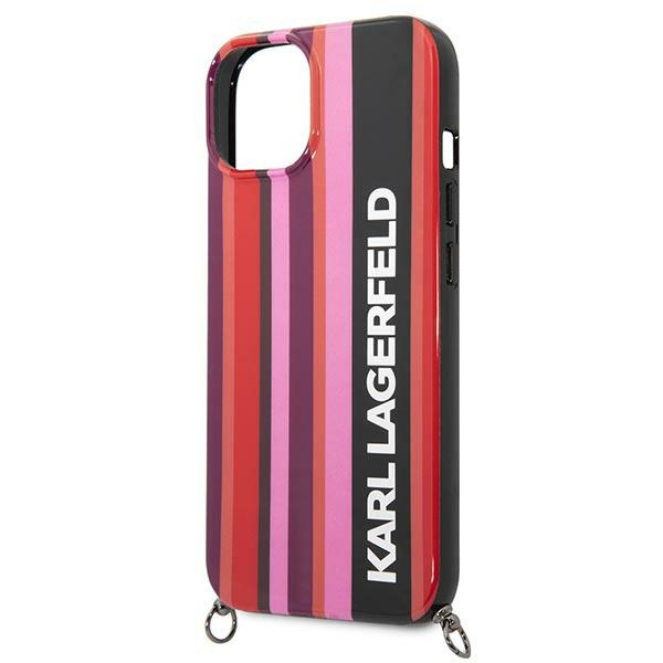 Kryt Karl Lagerfeld KLHCP14SSTSTP Apple iPhone 14 hardcase pink Color Stripes Strap