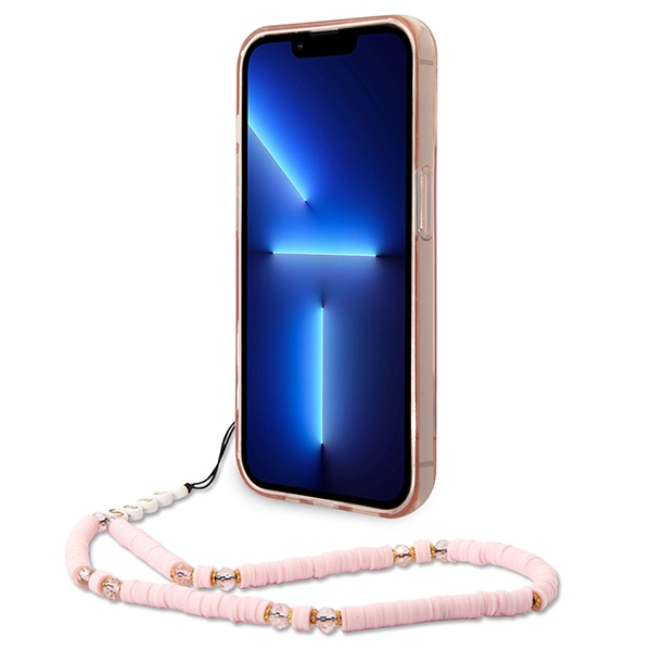 Kryt Guess GUHCP14XHGCOHP Apple iPhone 14 Pro Max pink hardcase Translucent Pearl Strap