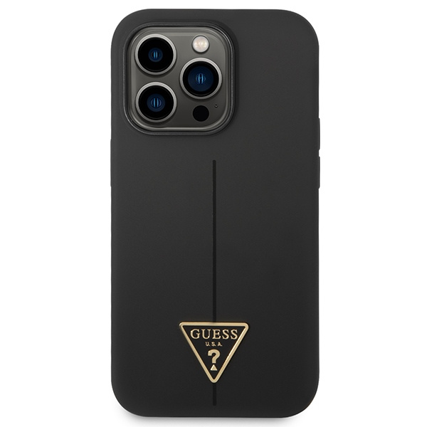 Kryt Guess GUHCP14XSLTGK Apple iPhone 14 Pro Max black hardcase Silicone Triangle
