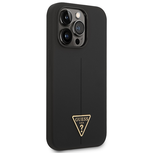 Kryt Guess GUHCP14XSLTGK Apple iPhone 14 Pro Max black hardcase Silicone Triangle