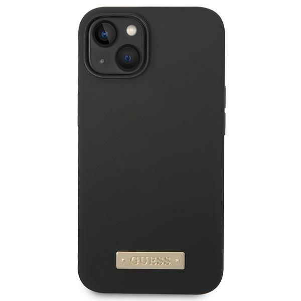 Kryt Guess GUHMP14MSBPLK Apple iPhone 14 Plus / 15 Plus black hard case Silicone Logo Plate MagSafe