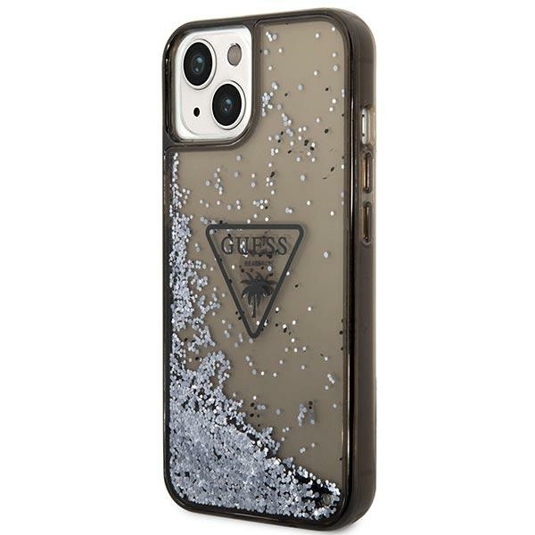 Kryt Guess GUHCP14MLFCTPK Apple iPhone 14 Plus / 15 Plus black hardcase Liquid Glitter Palm Collection