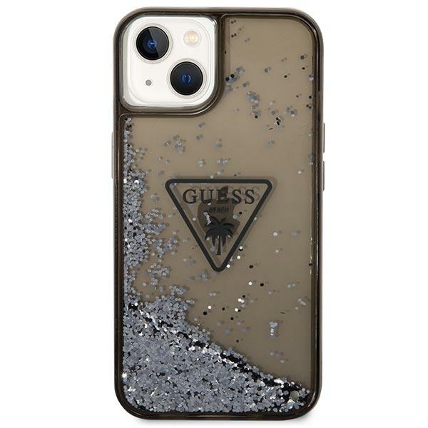 Kryt Guess GUHCP14MLFCTPK Apple iPhone 14 Plus / 15 Plus black hardcase Liquid Glitter Palm Collection