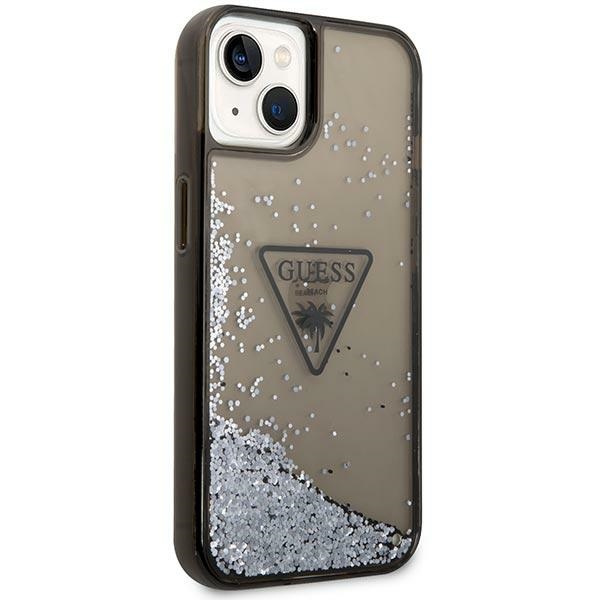 Kryt Guess GUHCP14MLFCTPK Apple iPhone 14 Plus / 15 Plus black hardcase Liquid Glitter Palm Collection
