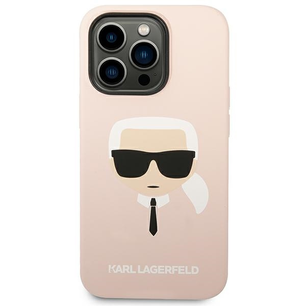 Kryt Karl Lagerfeld KLHCP14LSLKHLP Apple iPhone 14 Pro hardcase pink Silicone Karl`s Head