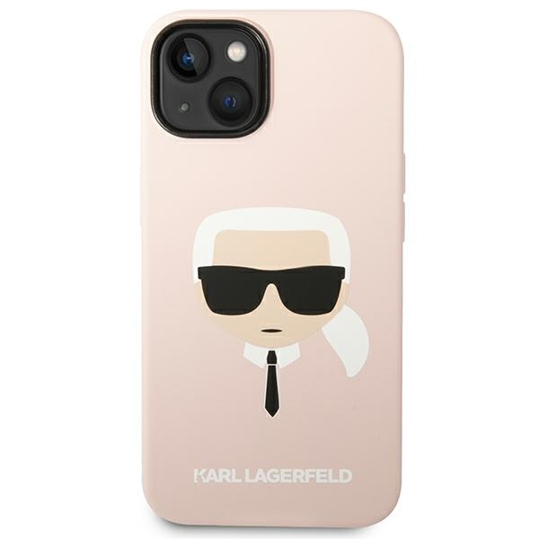 Kryt Karl Lagerfeld KLHMP14MSLKHLP Apple iPhone 14 Plus / 15 Plus hardcase light pink Silicone Karl`s Head Magsafe