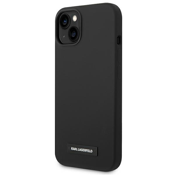 Kryt Karl Lagerfeld KLHMP14MSLMP1K Apple iPhone 14 Plus / 15 Plus hardcase black Silicone Plaque Magsafe