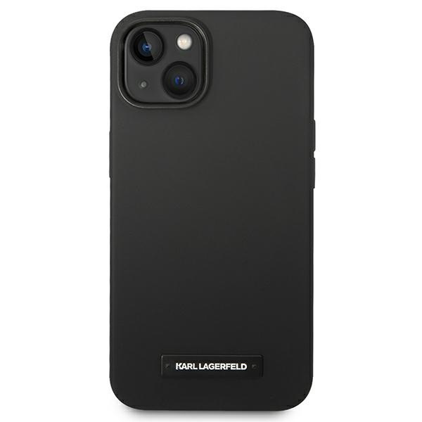 Kryt Karl Lagerfeld KLHMP14MSLMP1K Apple iPhone 14 Plus / 15 Plus hardcase black Silicone Plaque Magsafe