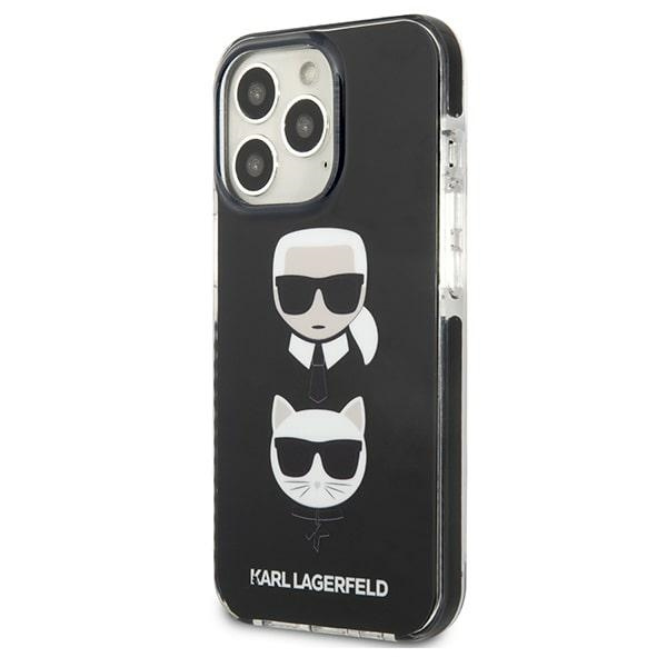 Kryt Karl Lagerfeld KLHCP13LTPE2TK Apple iPhone 13 Pro hardcase black Karl&Choupette Head
