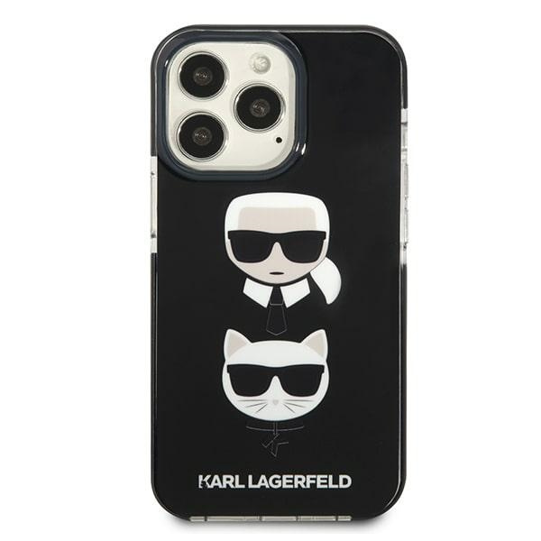 Kryt Karl Lagerfeld KLHCP13LTPE2TK Apple iPhone 13 Pro hardcase black Karl&Choupette Head