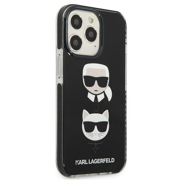 Kryt Karl Lagerfeld KLHCP13LTPE2TK Apple iPhone 13 Pro hardcase black Karl&Choupette Head