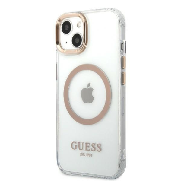 Kryt Guess GUHMP13MHTRMD Apple iPhone 13 gold hard case Metal Outline Magsafe