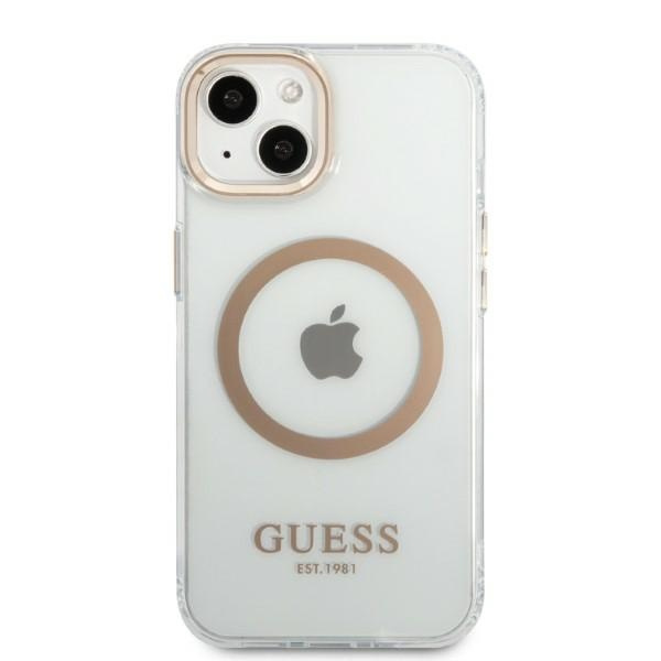 Kryt Guess GUHMP13MHTRMD Apple iPhone 13 gold hard case Metal Outline Magsafe