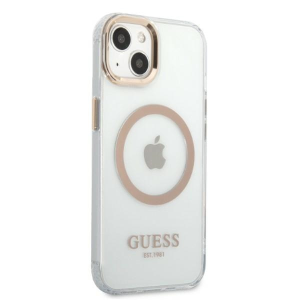 Kryt Guess GUHMP13MHTRMD Apple iPhone 13 gold hard case Metal Outline Magsafe