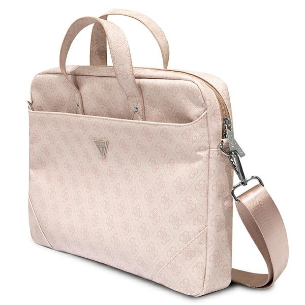 Kryt Guess GUCB15P4TP 16 inch pink Saffiano 4G Hot Stamp Triangle Logo