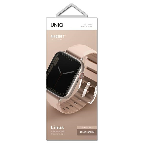 Kryt UNIQ Linus strap Apple Watch 4/5/6/7/8/9/SE/10 40/41/42mm Airosoft Silicone pink/blush pink
