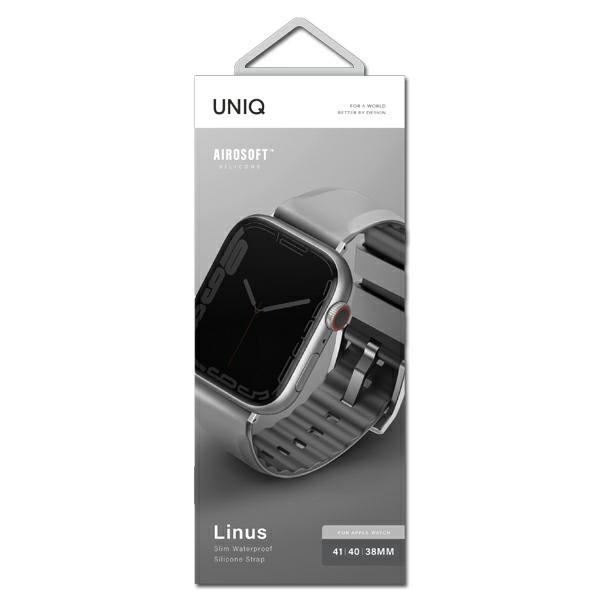 Kryt UNIQ Linus strap Apple Watch 4/5/6/7/8/9/SE/10 40/41/42mm Airosoft Silicone gray/chalk grey