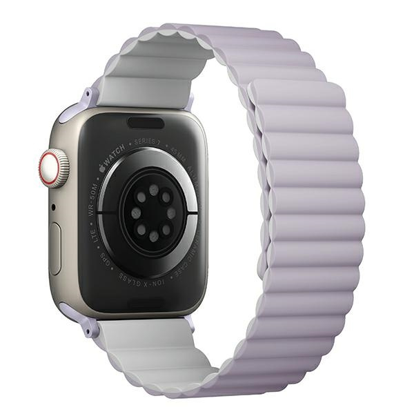Kryt UNIQ Revix strap for Apple Watch 4/5/6/7/SE/8/9/Ultra 44/45/49mm Reversible Magnetic lilac-white