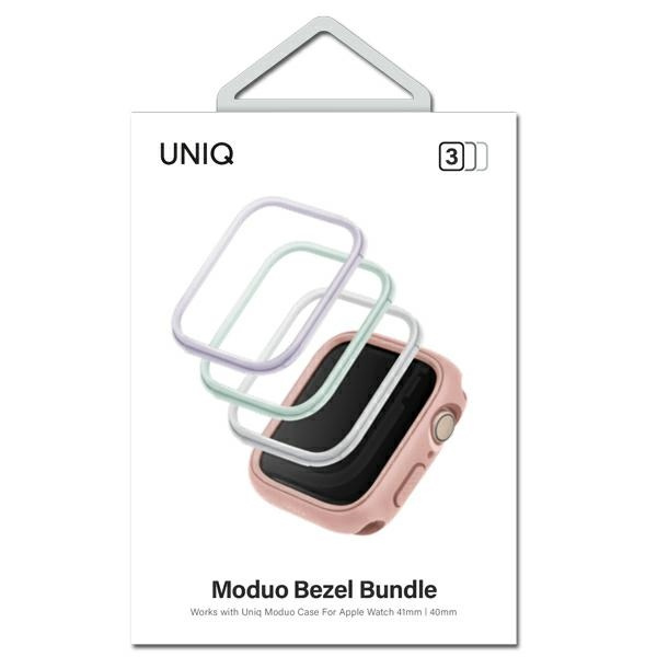 Kryt UNIQ frame for Moduo case Apple Watch 4/5/6/7/8/SE 40/41mm Sage-Lilac-White [3 PACK]