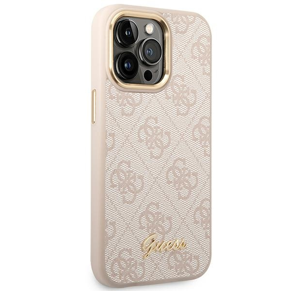 Kryt Guess GUHCP14LHG4SHP Apple iPhone 14 Pro pink hard case 4G Vintage Gold Logo