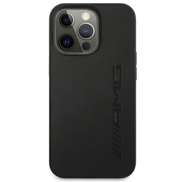 Kryt Mercedes AMG AMHCP14LDOLBK Apple iPhone 14 Pro black hardcase Leather Hot Stamped