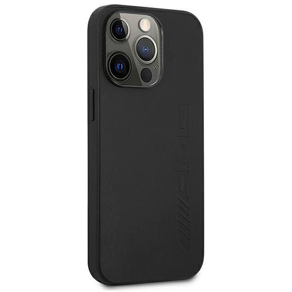 Kryt Mercedes AMG AMHCP14LDOLBK Apple iPhone 14 Pro black hardcase Leather Hot Stamped