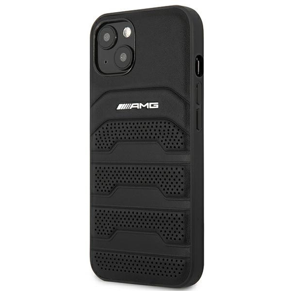 Kryt Mercedes AMG AMHCP14MGSEBK Apple iPhone 14 Plus / 15 Plus black hardcase Leather Debossed Lines