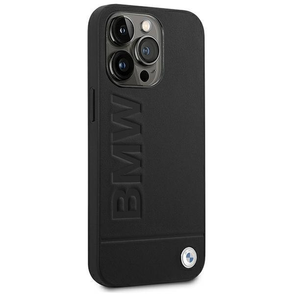 Kryt BMW BMHCP14LSLLBK Apple iPhone 14 Pro black Leather Stamp