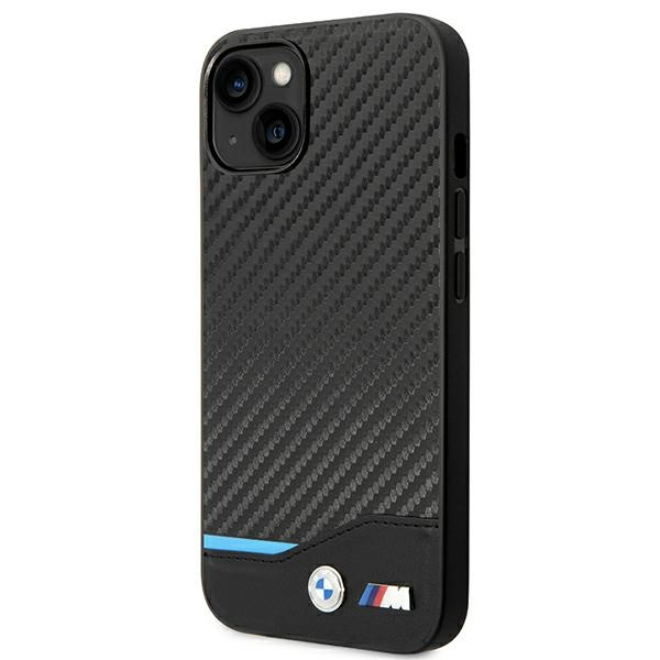Kryt BMW BMHCP14M22NBCK Apple iPhone 14 Plus / 15 Plus black Leather Carbon