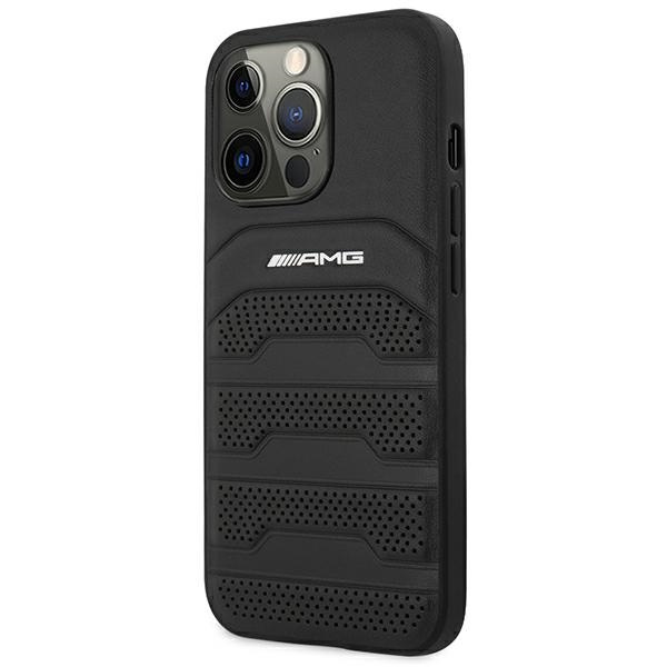 Kryt Mercedes AMG AMHCP14XGSEBK Apple iPhone 14 Pro Max black hardcase Leather Debossed Lines